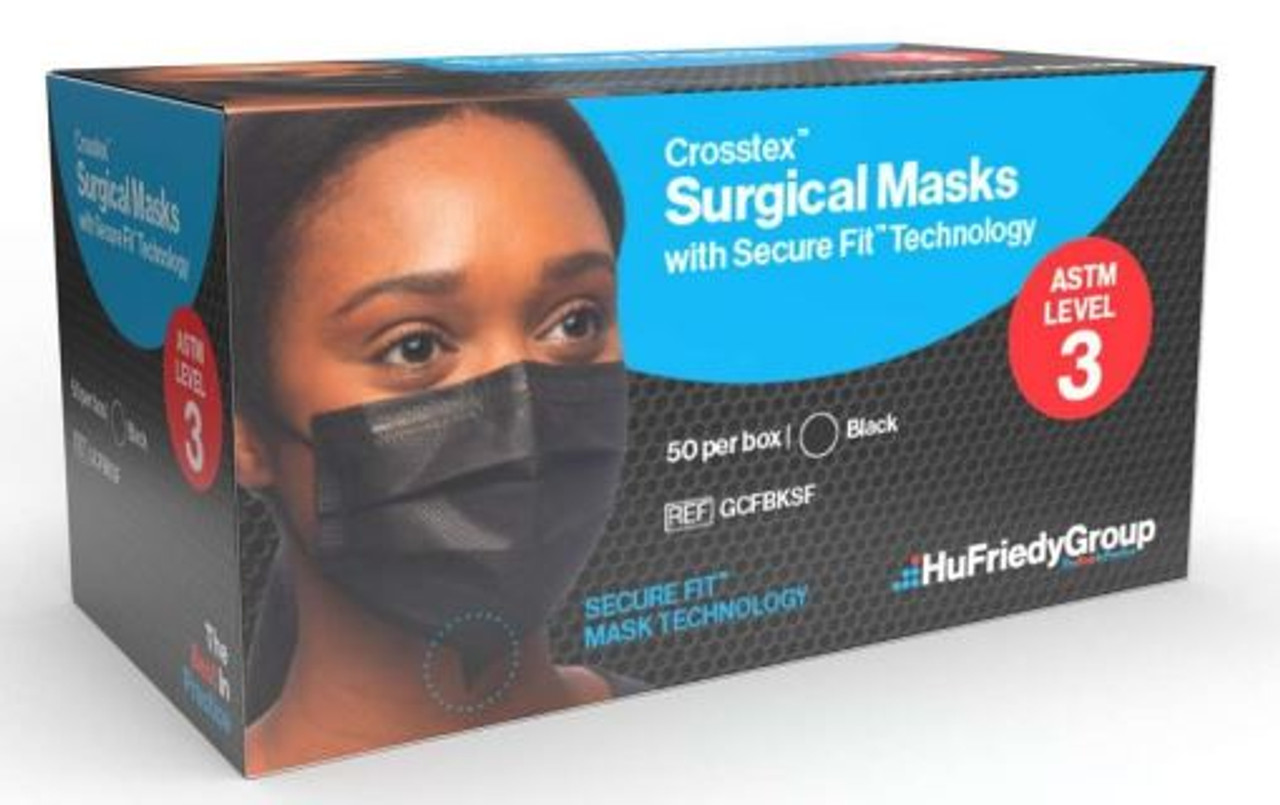 Crosstex Surgical Mask w/Secure Fit Level-3 50/Pk Black thumbnail 12